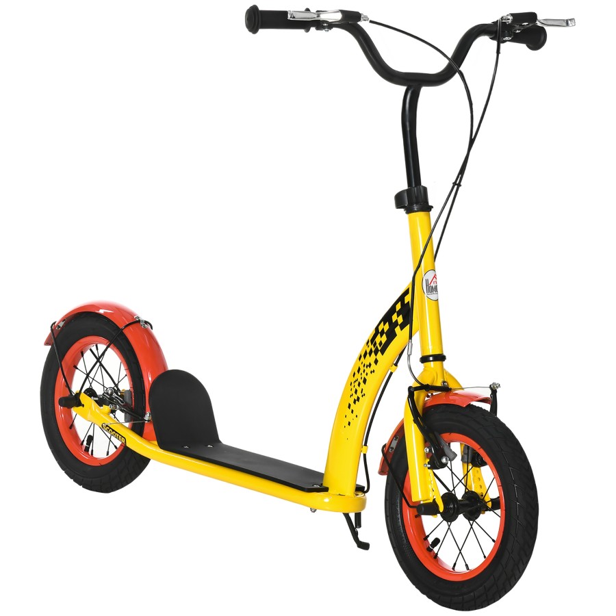 Click to view product details and reviews for Homcom Kids Kick Scooter Adjustable Height Dual Brakes 12 Inflatable Wheels.