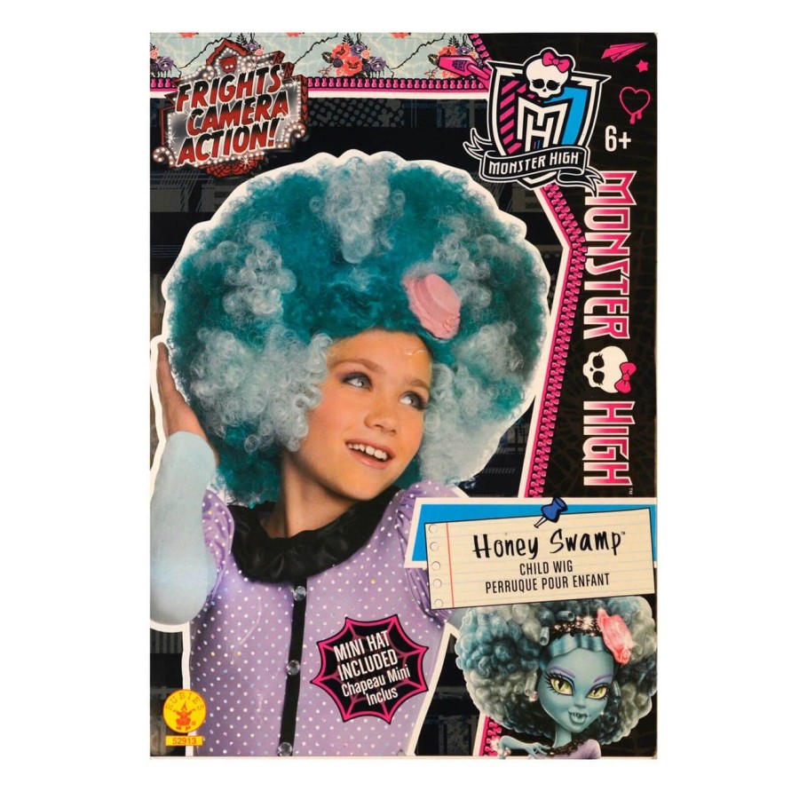 Monster High Wig Girls Fancy Dress Character Hair Kids 6 Honey Swamp
