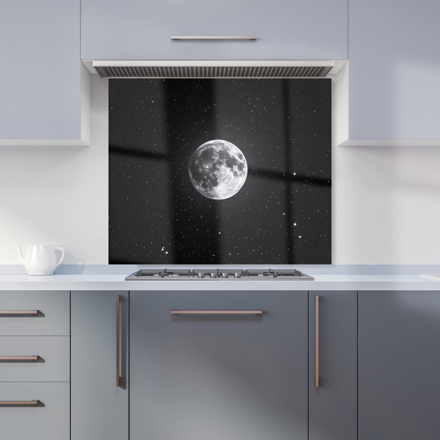 Lunar Glow in the Night Sky Kitchen Splashback