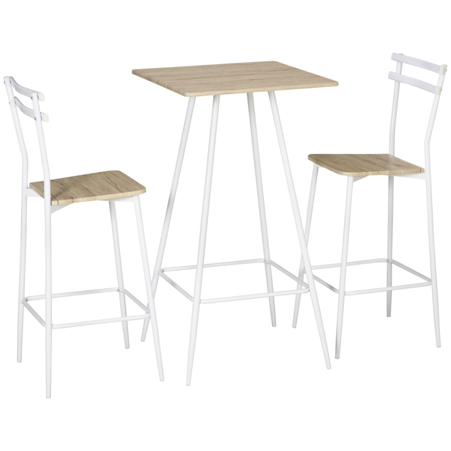 Click to view product details and reviews for Homcom Bar Table And Stools W Steel Frame And Footrest For Bar Kitchen White.