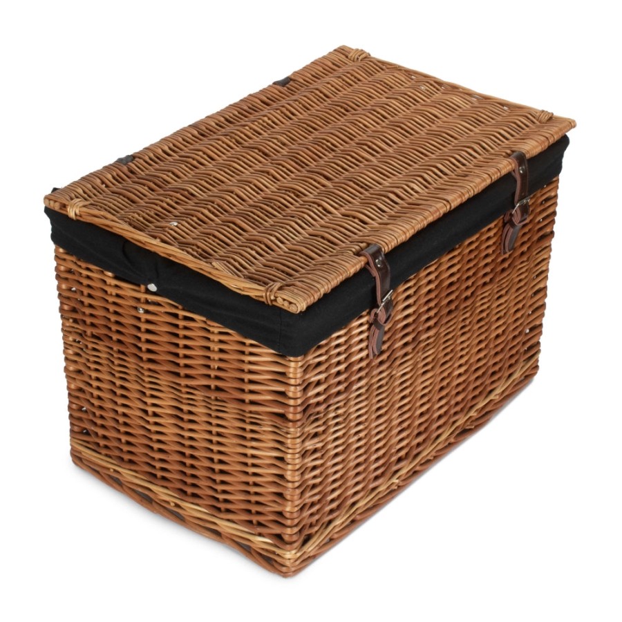 Red Hamper 60Cm Double Steamed Chest Picnic Basket - Black