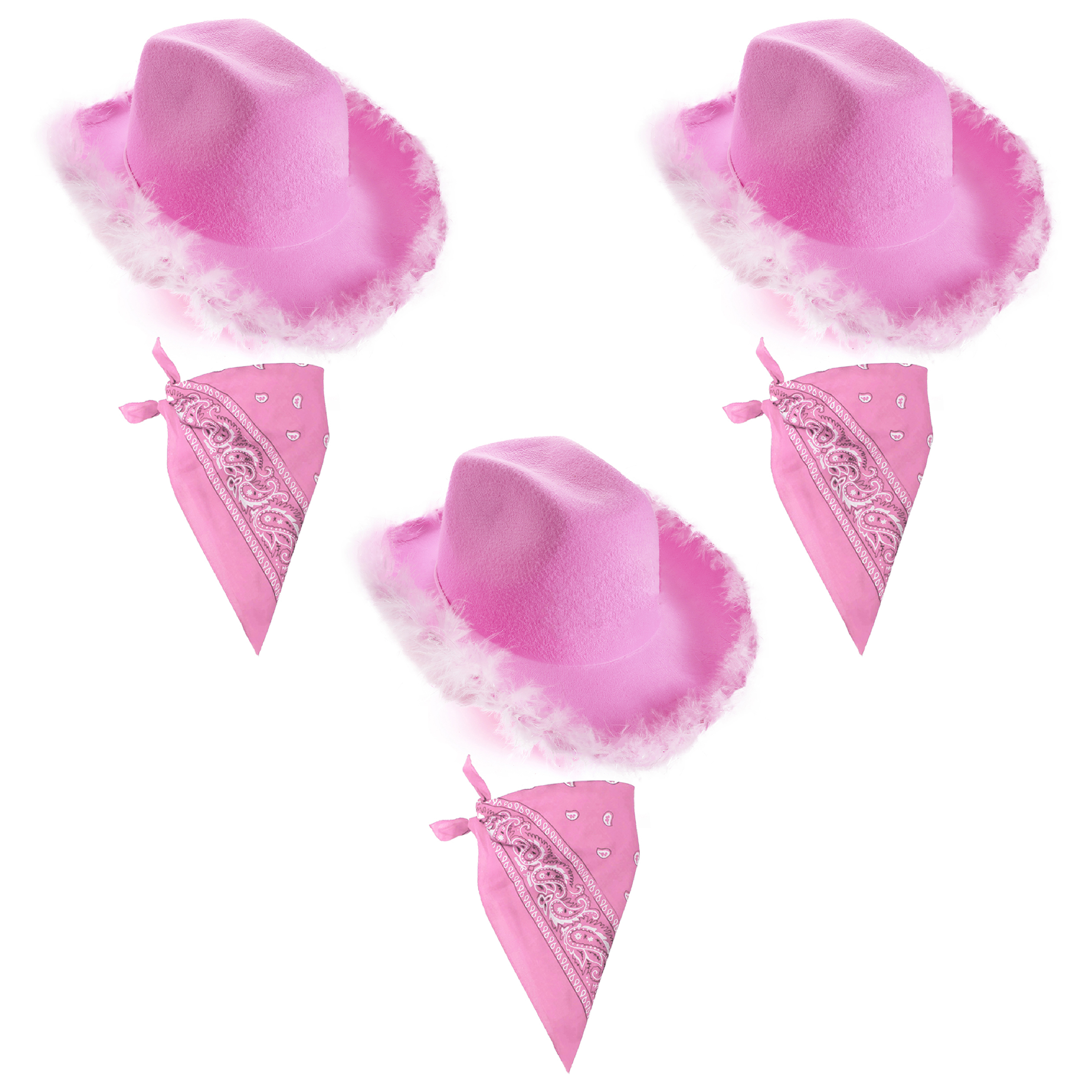 Click to view product details and reviews for Lilac Pink Cowboy Hat Pink Bandana Pack Of 3.