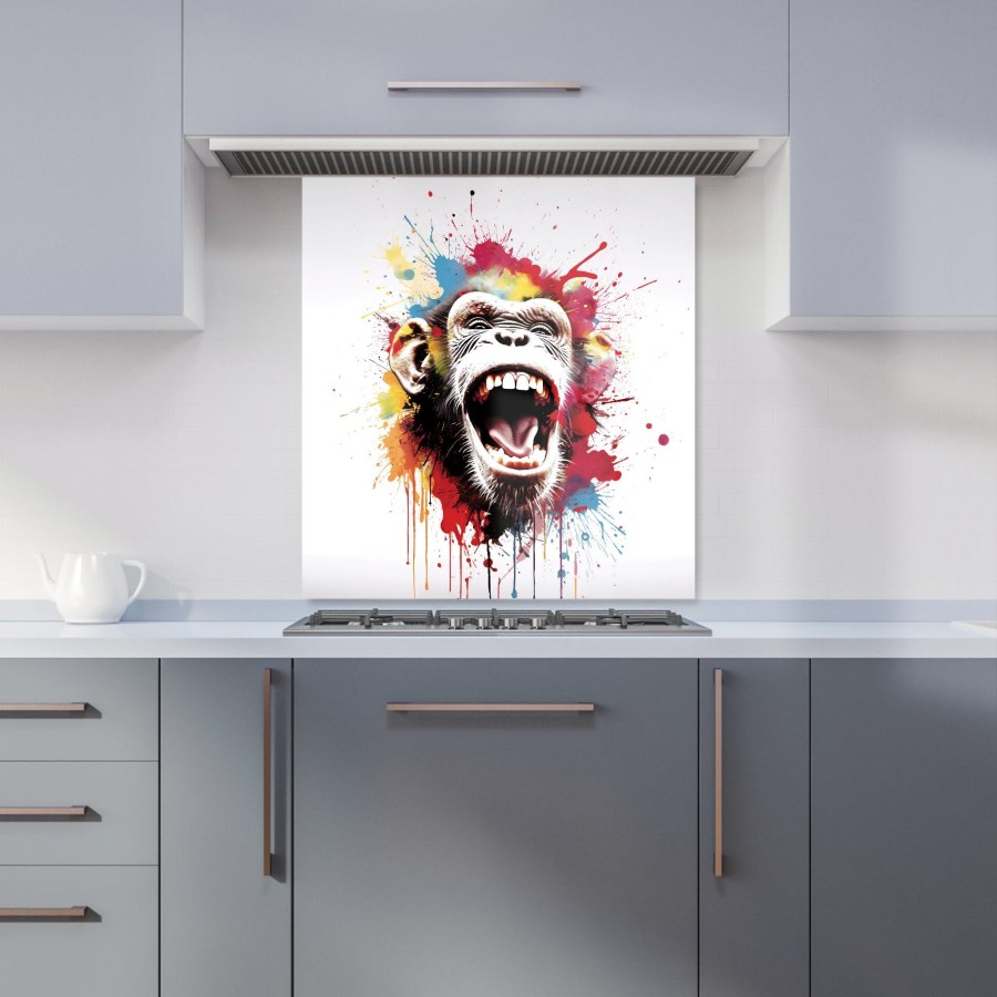 Click to view product details and reviews for Coloured Splashart Crazy Monkey Face Kitchen Splashback W900mm X H750mm.