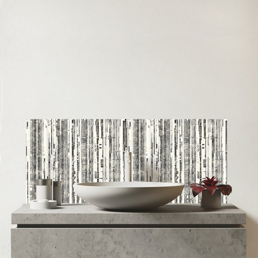 Click to view product details and reviews for Washed Out Canvas Pattern Glass Bathroom Splashback.
