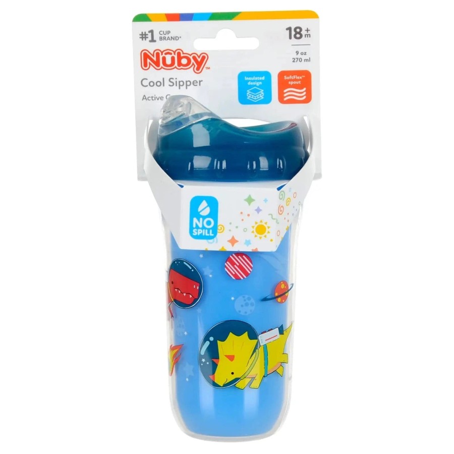 Nuby Cool Sipper Insulated Bottle No Spill Soft Spout 270ml 18m+