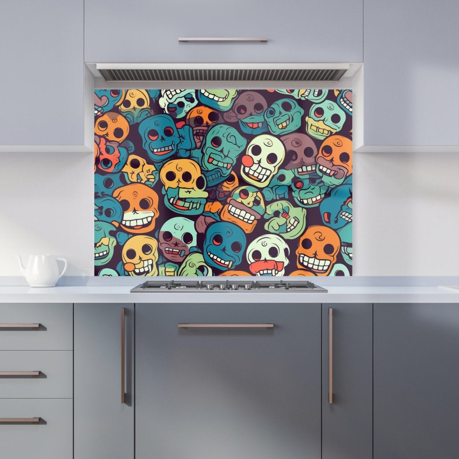 Click to view product details and reviews for Smiling Skulls Pattern Kitchen Splashback W595mm X H745mm.