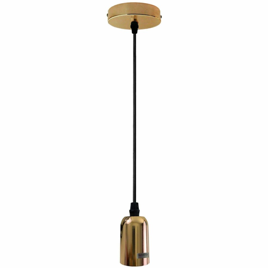 Click to view product details and reviews for Vintage E27 Metal Holder Ceiling Pendant Light With Adjustable Cable5464 French Gold No.