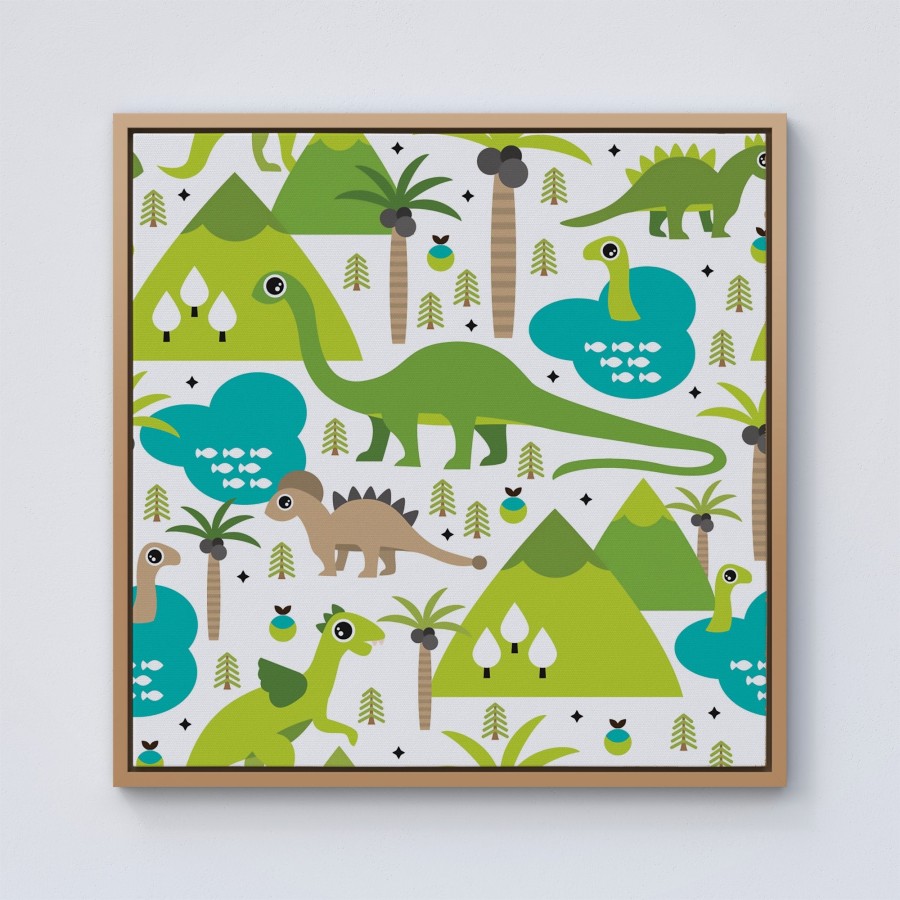 Click to view product details and reviews for Baby Dinosaur Print Framed Canvas 10 X 10 Pine.