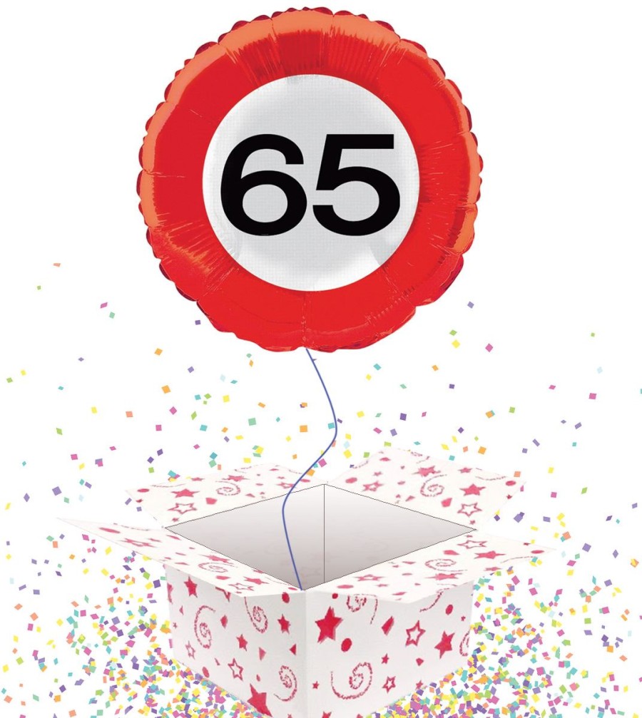 Click to view product details and reviews for 65th Foil Balloon Traffic Sign Balloon In A Box 45cm.