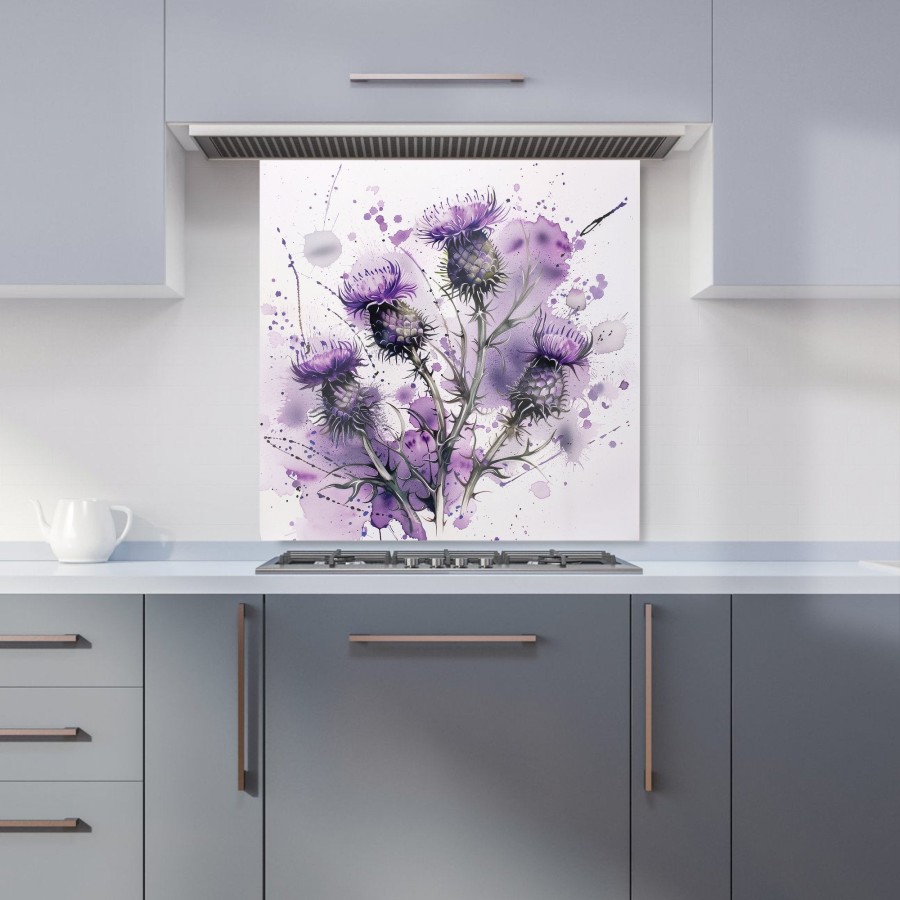 Click to view product details and reviews for Vibrant Scottish Thistle Art Kitchen Splashback W600mm X H600mm.