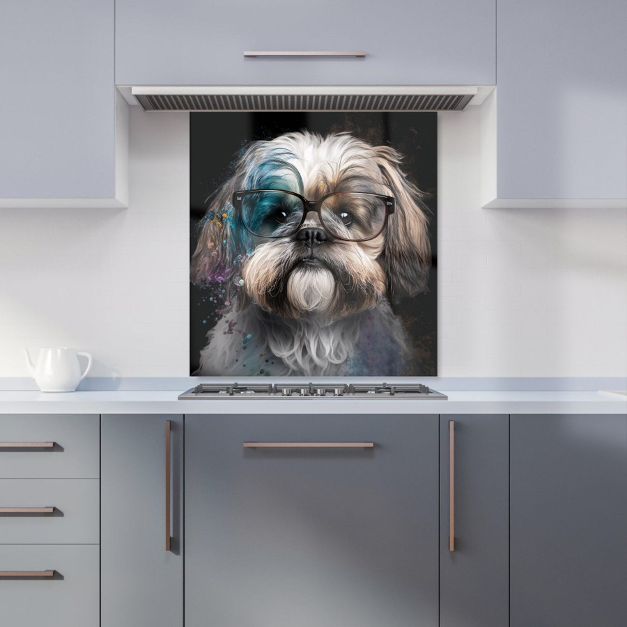 Click to view product details and reviews for Lhasa Apso With Glasses Splashart Kitchen Splashback W700mm X H650mm.