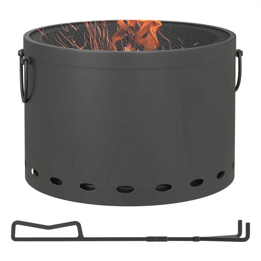 Click to view product details and reviews for Outsunny Smokeless Fire Pit 38cm Portable Wood Burning Firepit With Spark Screen And Poker Low Smoke Camping Bonfire Stove For Garden Patio Picnic.