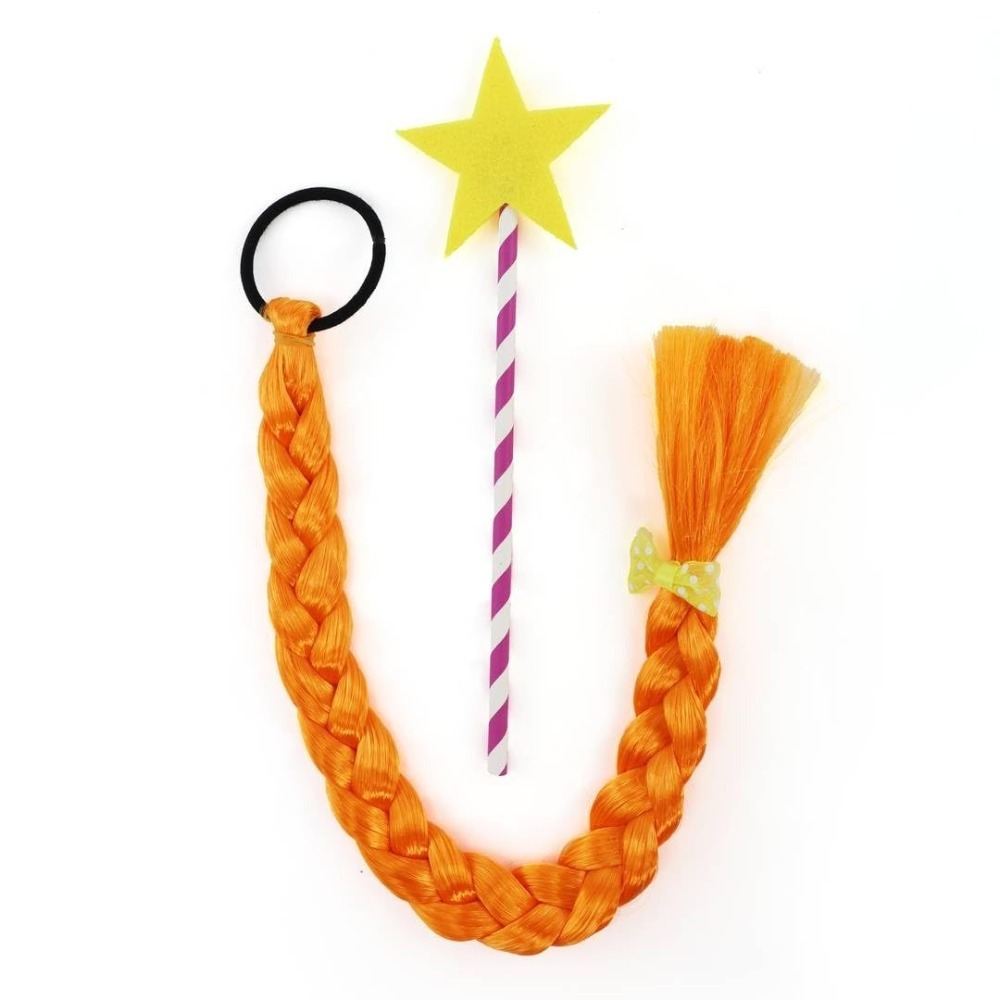 Child's Kind Witch Costume | 5 Pcs | Skirt, Hat, Broom, Plait & Wand