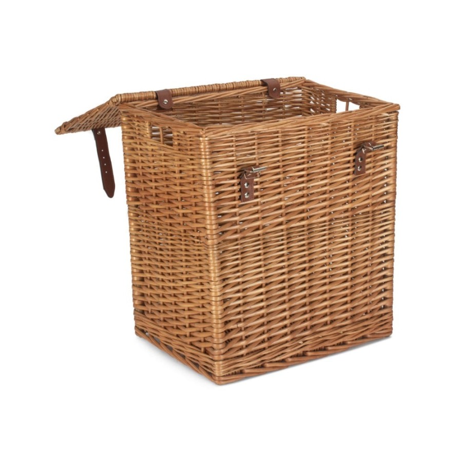 Red Hamper Double Steamed Vintner Storage Wicker Picnic Basket - Small