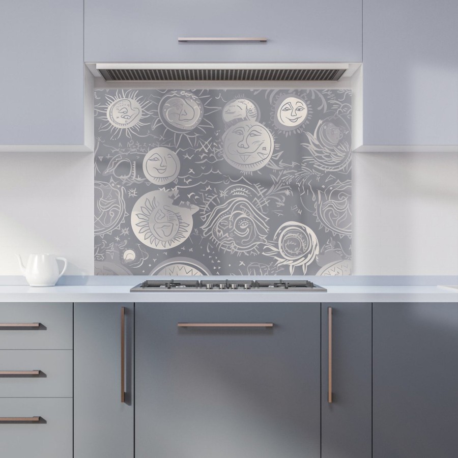 Click to view product details and reviews for Sun And Moon In Grey Kitchen Splashback W900mm X H650mm.