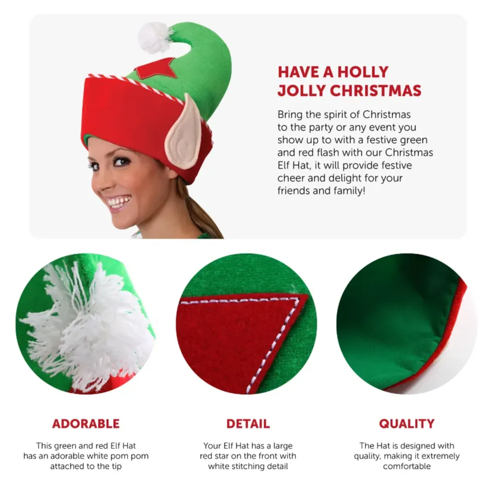 Adults Dartboard & Elf Hat Set