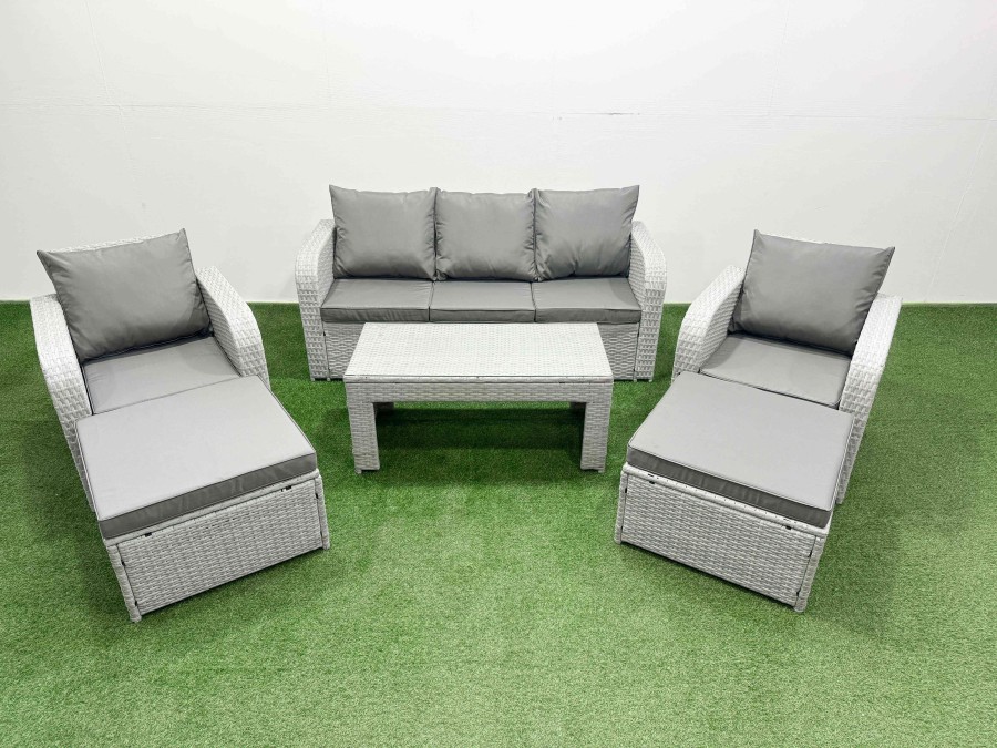 Click to view product details and reviews for Fimous Pe Rattan Garden Furniture Set Reclining Chair Sofa Lounge Sofa Set Rectangular Coffee Table 2 Big Footstool Light Grey. Click to view product details and reviews for Fimous Pe Rattan Garden Furniture Set Reclining Chair Sofa Lounge Sofa Set Rectangular Coffee Table 2 Big Footstool Light Grey.