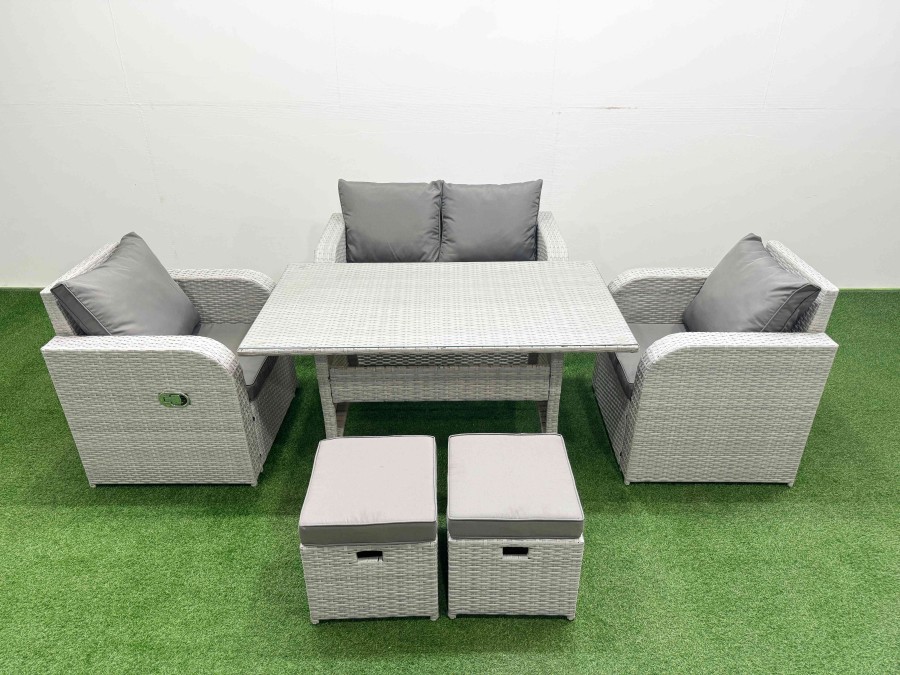 Click to view product details and reviews for Fimous Light Grey Pe Wicker Rattan Garden Furniture Set Sofa Set Reclining Chair Rectangular Dining Table 6 Seater 2 Small Stools. Click to view product details and reviews for Fimous Light Grey Pe Wicker Rattan Garden Furniture Set Sofa Set Reclining Chair Rectangular Dining Table 6 Seater 2 Small Stools.