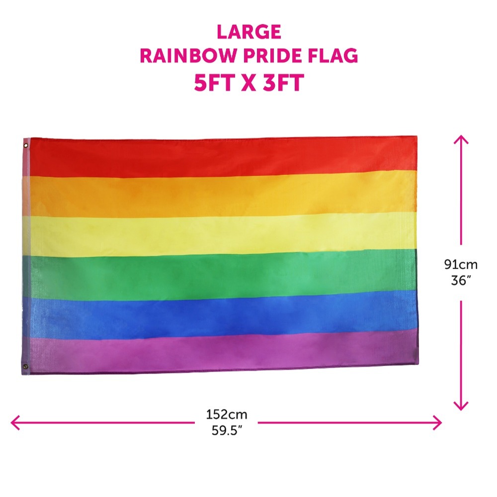 Pride Set - 5ft X 3ft Flag & Plastic Cowboy Hat