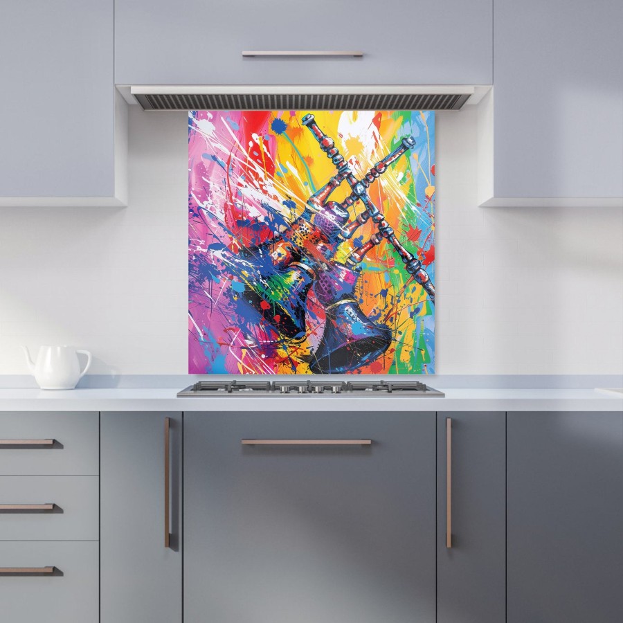 Click to view product details and reviews for Vibrant Scottish Bagpipes Burst Kitchen Splashback W700mm X H650mm.