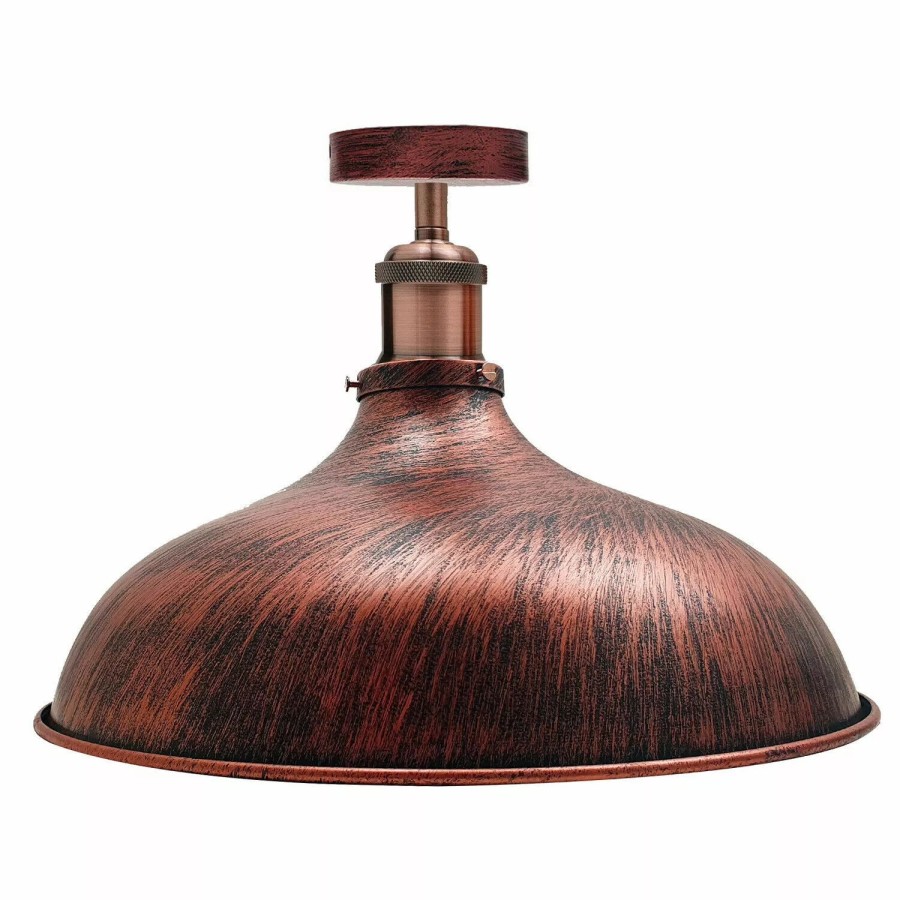 Semi Flush Mount Ceiling Light Fitting Metal Light Shade Pendant Lighting Lamp5018 Yes Rustic Red