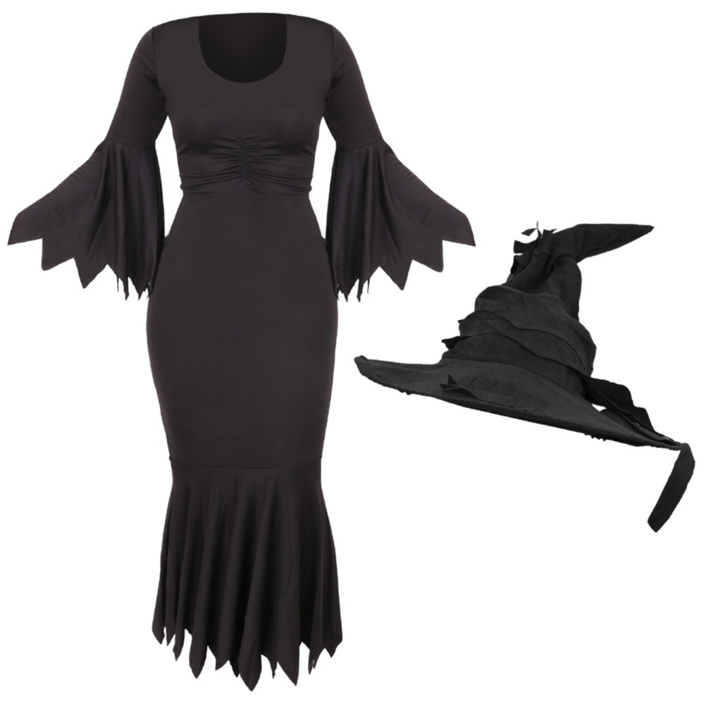 Click to view product details and reviews for Ladies Witch Costume 2 Pcs Dress Hat Large.