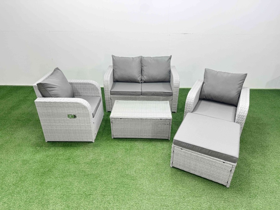 Click to view product details and reviews for Fimous Light Grey Pe Wicker Rattan Garden Furniture Set Sofa Set Reclining Adjustable Chair Rectangular Coffee Table 5 Seater With Footstool. Click to view product details and reviews for Fimous Light Grey Pe Wicker Rattan Garden Furniture Set Sofa Set Reclining Adjustable Chair Rectangular Coffee Table 5 Seater With Footstool.