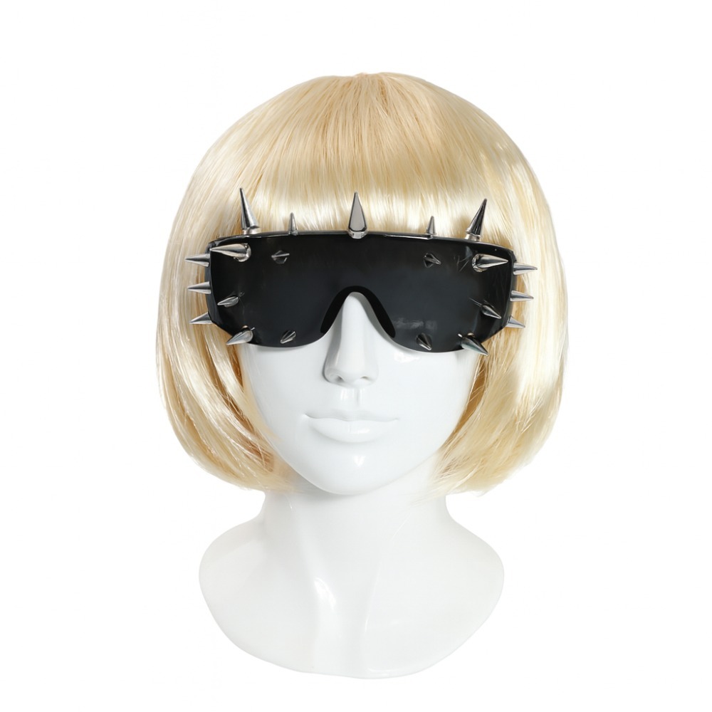 Click to view product details and reviews for Adults Gaga Accessory Set 2 Pcs Blonde Bob Wig Spike Sunglasses.