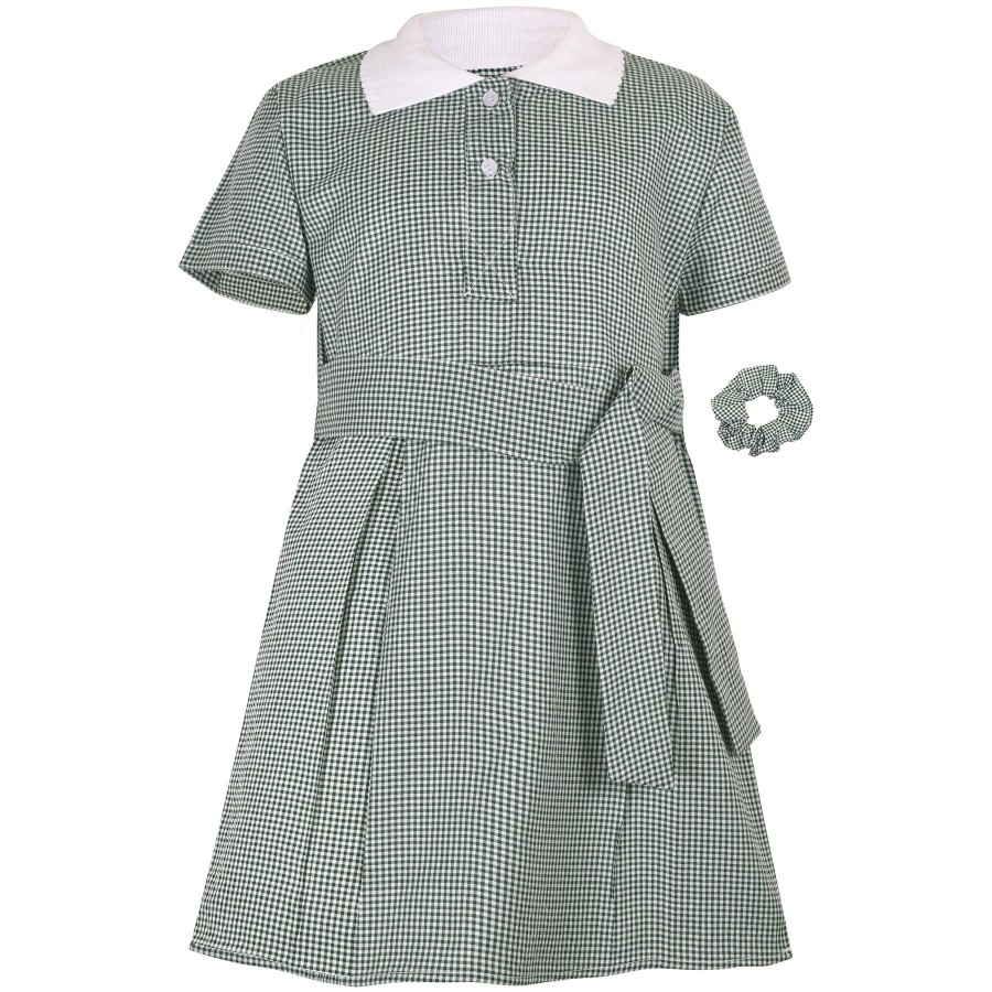 Click to view product details and reviews for Kids Girls Gingham School Dress Check Belted Dresses With Matching Scrunchies 13 14 Years Green.