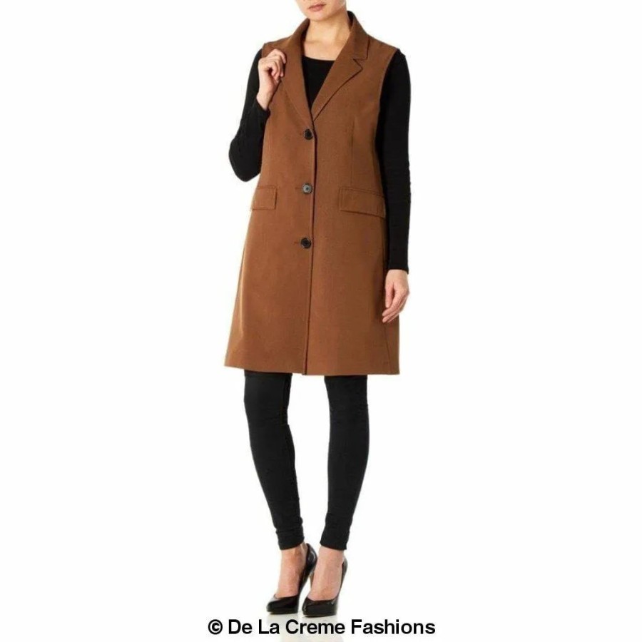 Click to view product details and reviews for De La Creme Womens Spring Summer Sleeveless Hip Length Blazer Coat Toffee Uk 10 Eu 38 Us 6. Click to view product details and reviews for De La Creme Womens Spring Summer Sleeveless Hip Length Blazer Coat Toffee Uk 10 Eu 38 Us 6.