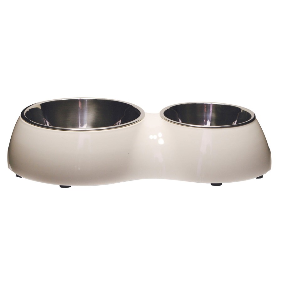 Click to view product details and reviews for Catit Double Diner Cat Bowls White.