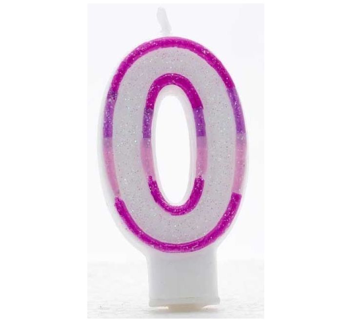 Click to view product details and reviews for Pink Coloured Number 0 Candle.