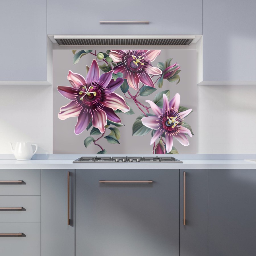 Click to view product details and reviews for Purple Passion Flowers Kitchen Splashback W595mm X H745mm.
