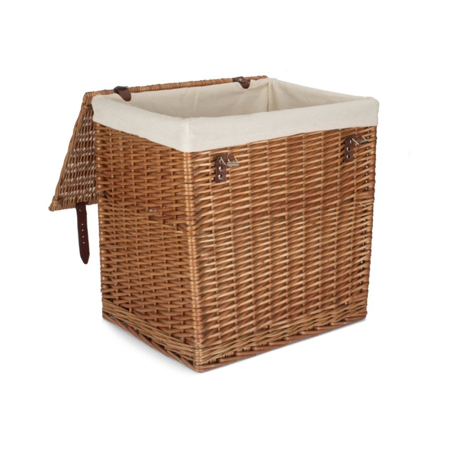 Red Hamper Boutique Double Steamed Wash Storage Laundry Basket With Lining - Large