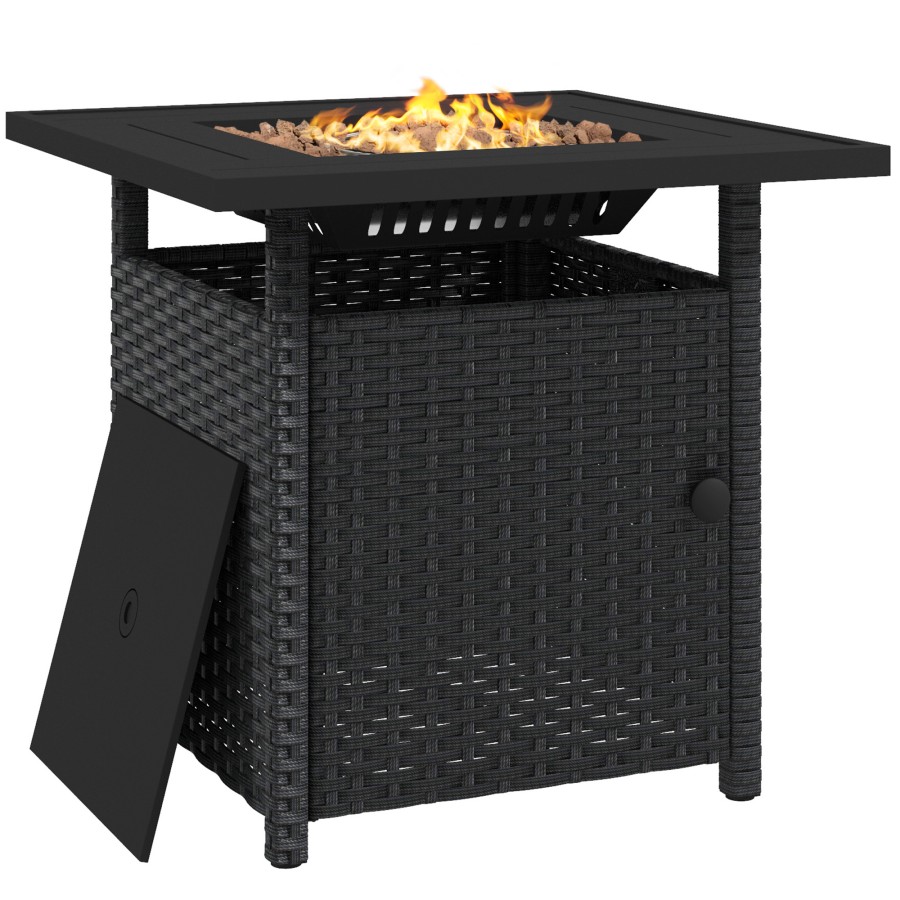 Click to view product details and reviews for 50 000 Btu Rattan Fire Pit Table Black.