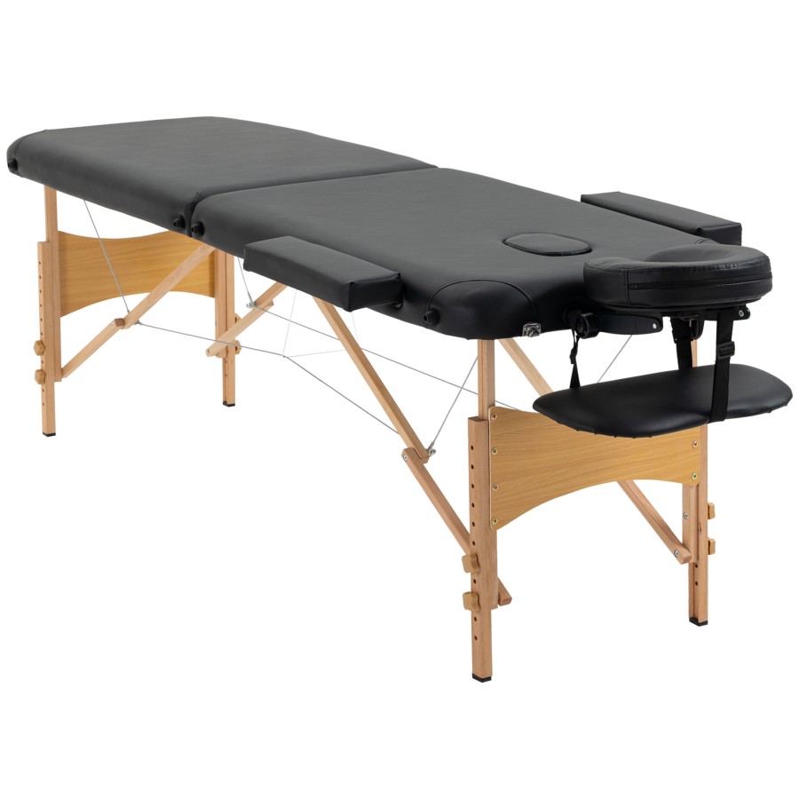 Click to view product details and reviews for Homcom Wooden Folding Spa Beauty Massage Table W 2 Sections Carry Bag Black.