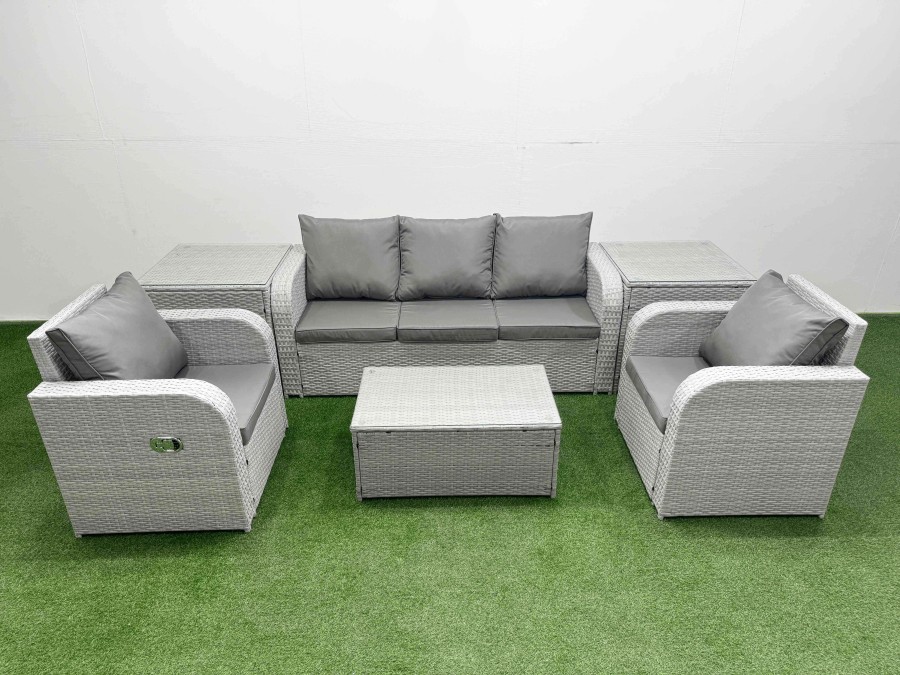 Click to view product details and reviews for Fimous Pe Rattan Garden Furniture Set Reclining Chair Sofa Lounge Sofa Set Oblong Coffee Table 2 Side Table Light Grey. Click to view product details and reviews for Fimous Pe Rattan Garden Furniture Set Reclining Chair Sofa Lounge Sofa Set Oblong Coffee Table 2 Side Table Light Grey.