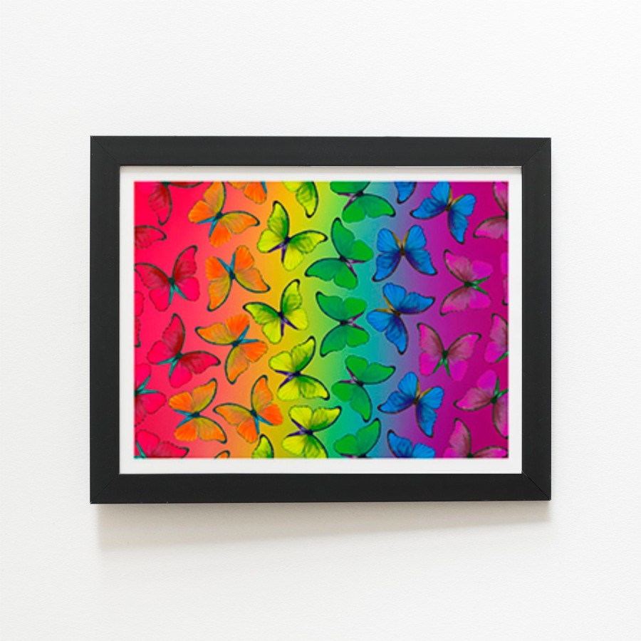 Click to view product details and reviews for Multicoloured Butterfly Pattern Art Prints 8 X 10 Black Frame.