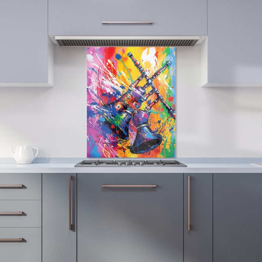 Click to view product details and reviews for Vibrant Scottish Bagpipes Burst Kitchen Splashback W600mm X H750mm.