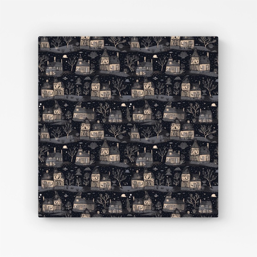 Spooky Haunted Houses Canvas