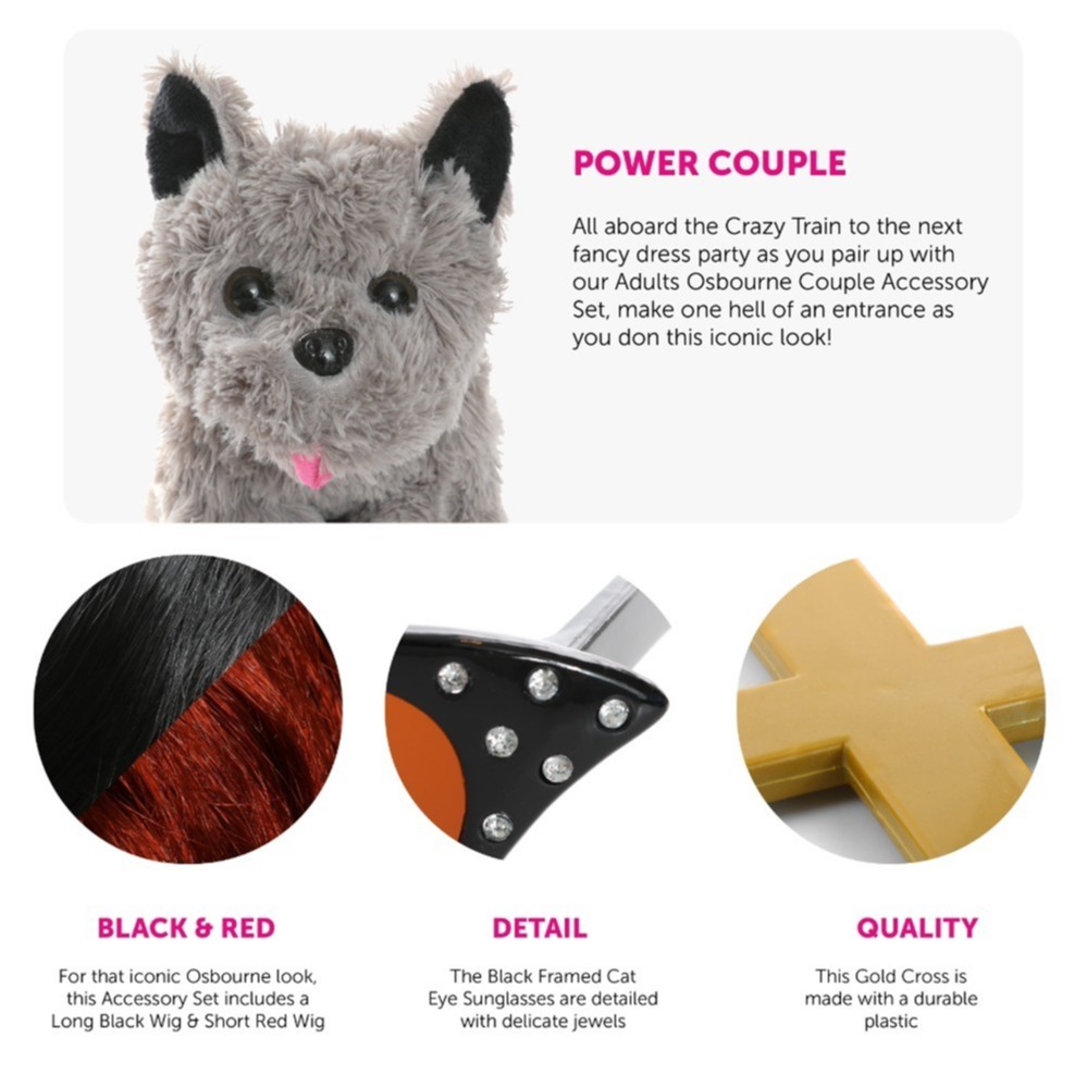 Osbourne Couple Costume Set | 9 Pcs