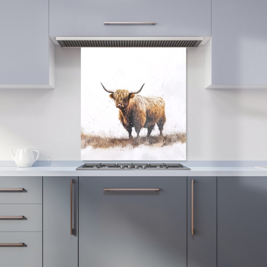 Click to view product details and reviews for Highland Cow Watercolour Kitchen Splashback W700mm X H750mm.