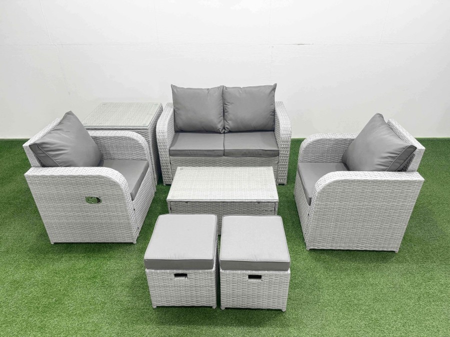 Click to view product details and reviews for Fimous Light Grey Pe Wicker Rattan Garden Furniture Set Sofa Set Reclining Adjustable Chair Rectangular Coffee Table 6 Seater 2 Small Stools Side Tabl. Click to view product details and reviews for Fimous Light Grey Pe Wicker Rattan Garden Furniture Set Sofa Set Reclining Adjustable Chair Rectangular Coffee Table 6 Seater 2 Small Stools Side Tabl.