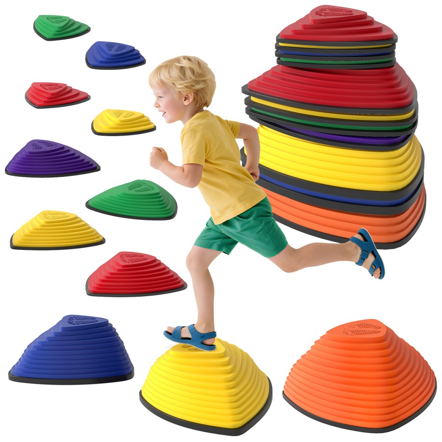 Click to view product details and reviews for Aiyaplay Stepping Stones For Kids 11 Pieces Balance Stones With Non Slip Wrapping Strips Outdoor Indoor Stackable Sensory Toys Obstacle Course For B.