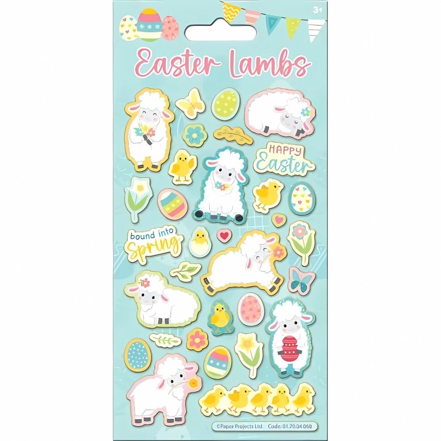 Click to view product details and reviews for Easter Lambs Sparkle Stickers 95mm X 195mm.