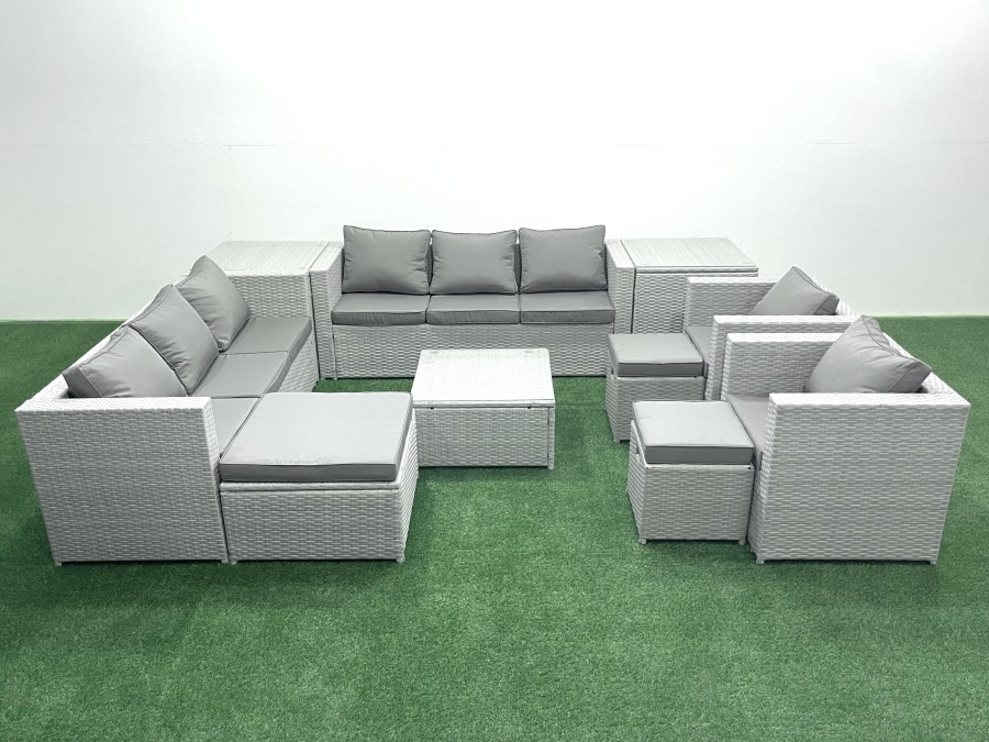 Click to view product details and reviews for Fimous Outdoor Rattan Sofa Garden Furniture Set With 2 Armchairs Square Coffee Table 3 Footstools 2 Side Tables Light Grey Mixed. Click to view product details and reviews for Fimous Outdoor Rattan Sofa Garden Furniture Set With 2 Armchairs Square Coffee Table 3 Footstools 2 Side Tables Light Grey Mixed.