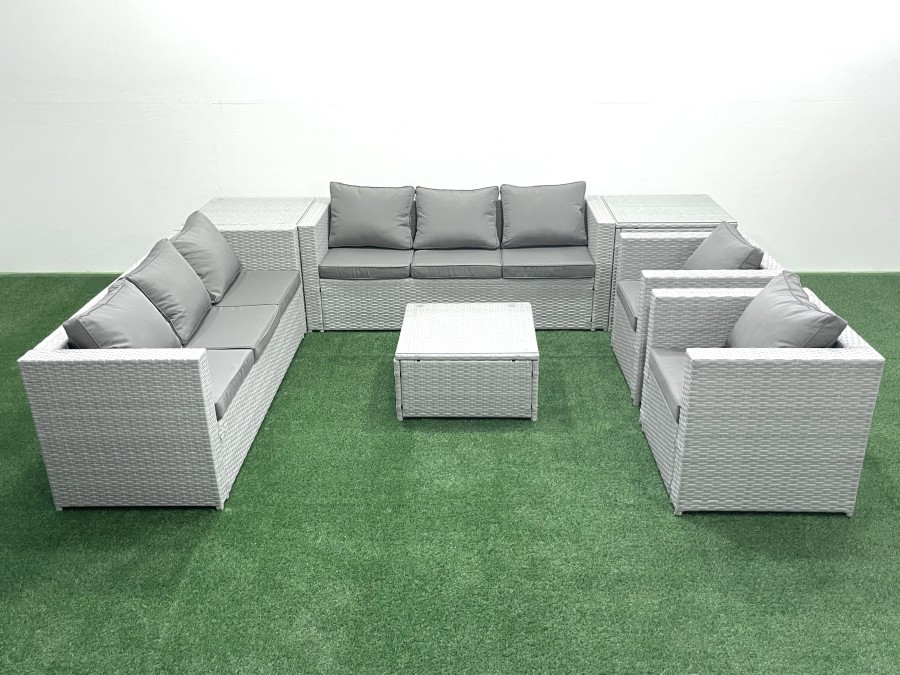Click to view product details and reviews for Fimous Outdoor Rattan Sofa Garden Furniture Set With 2 Armchairs Square Coffee Table 2 Side Tables Light Grey Mixed. Click to view product details and reviews for Fimous Outdoor Rattan Sofa Garden Furniture Set With 2 Armchairs Square Coffee Table 2 Side Tables Light Grey Mixed.