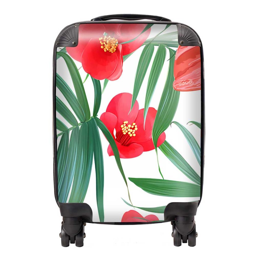 Click to view product details and reviews for Tropical Flowers And Palm Leaves Hawaiian Suitcase Mini Cabin.