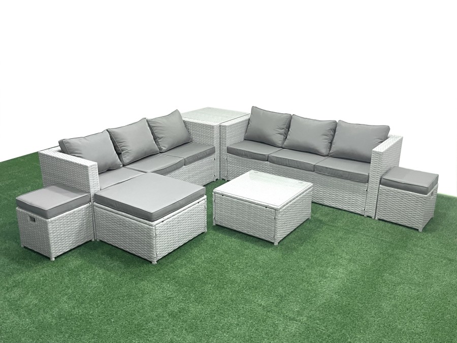 Click to view product details and reviews for Fimous Rattan Garden Outdoor Furniture Set 9 Seater Rattan Garden Sofa Set With 3 Footstools Side Table Light Grey Mixed. Click to view product details and reviews for Fimous Rattan Garden Outdoor Furniture Set 9 Seater Rattan Garden Sofa Set With 3 Footstools Side Table Light Grey Mixed.