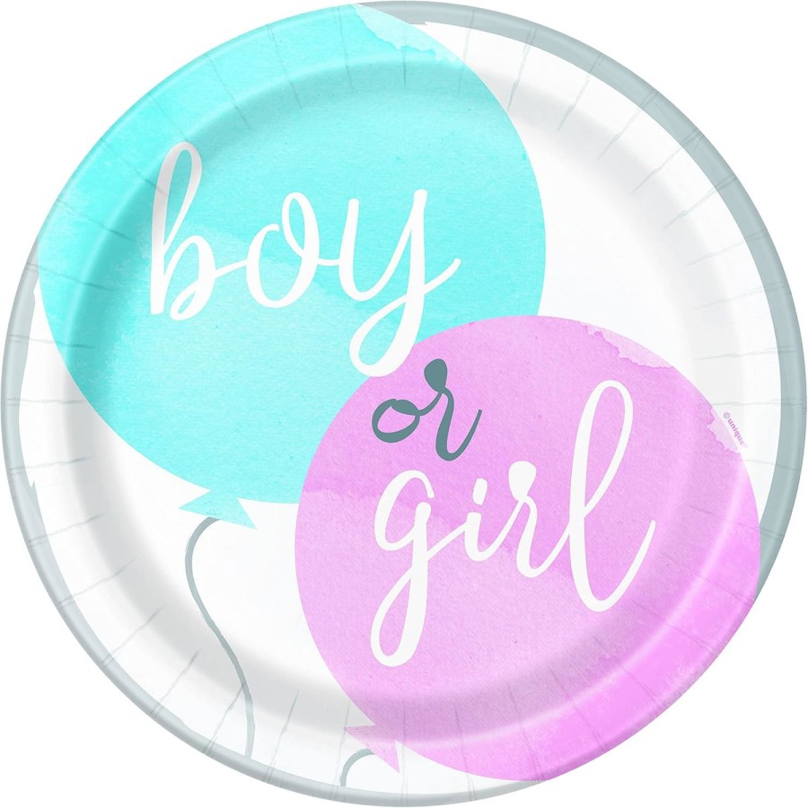 Click to view product details and reviews for Boy Girl Baby Shower Reveal Blue Pink 9 Inch Paper Plates Pack Of 8.